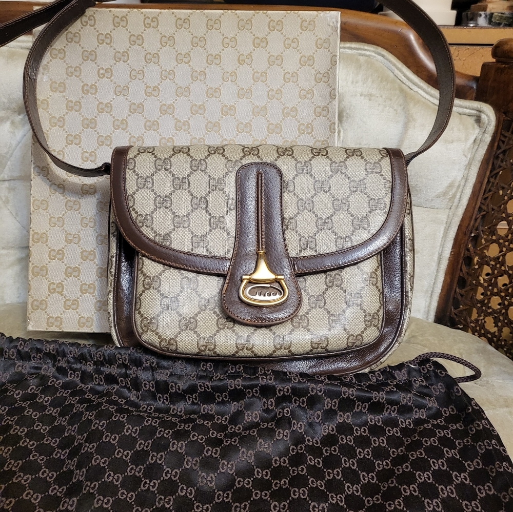 Authentic vintage late 1970's to early 80's gucci horsebit crossbody bag - Picture 12 of 15